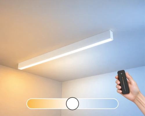 Lampa LED liniowa sufitowa natynkowa ściemnialna CCT ciepło – zimna 2700K – 6500K zoomLED® N2 CRI>90 biała 5906124006025