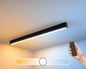 Lampa LED liniowa sufitowa natynkowa ściemnialna CCT ciepło – zimna 2700K – 6500K zoomLED® N2 CRI>90 czarna