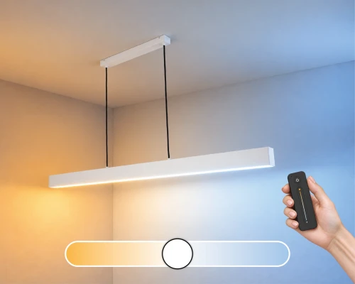 Lampa LED liniowa wisząca ściemnialna CCT ciepło – zimna 2700K – 6500K zoomLED® L5 CRI>90 biała