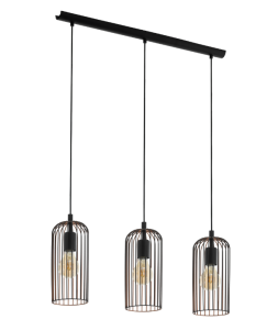 ROCCAMENA  49645  lampa wisząca czarno-miedziana  EGLO