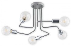 Pixi O2745 W5 SZA lampa sufitowa szary/chrom Lemir