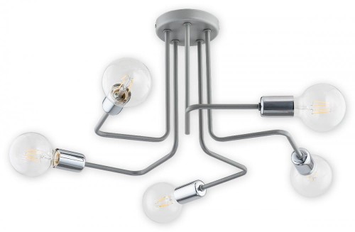 Pixi O2745 W5 SZA lampa sufitowa szary/chrom Lemir