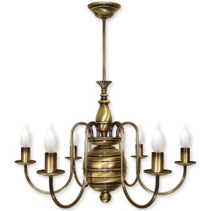 Lampa wisząca  Kandelabr żyrandol 6 - punktowy - patyna 193/W6 LEMIR