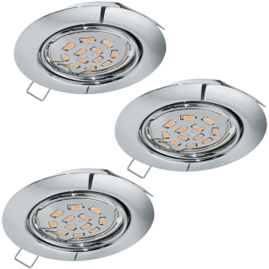 PENETO 94407 OPRAWY DO ZABUDOWY CHROM REGULOWANE LED 3SZT.  EGLO