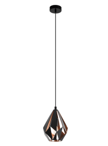 CARLTON 1  49997  lampa wisząca czarno-miedziana  EGLO