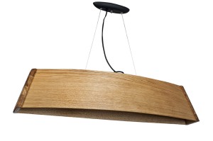 Lampa drewniana wisząca drewno  dębowe 3XE27 do jadalni  Wood Boat  Hand Made