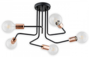 Pixi  O2745 W5 CZ lampa sufitowa czarny mat/miedź Lemir