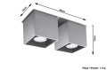 Quad 2  SL.0064  oprawa sufitowa szara  Sollux lighting