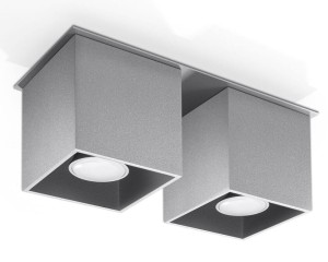 Quad 2  SL.0064  oprawa sufitowa szara  Sollux lighting
