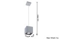 Quad 1  SL.0061  lampa wisząca szara  Sollux lighting