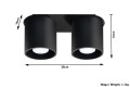 Orbis 2  SL.0054  oprawa sufitowa czarna  Sollux lighting