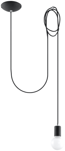 Edison 1 SL.0369 lampa wisząca podwieszana czarna Sollux lighting