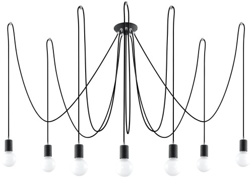 Edison 7 SL.0372 lampa wisząca podwieszana czarna Sollux lighting