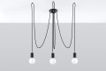 Edison 3  SL.0370  lampa wisząca podwieszana czarna  Sollux lighting