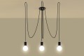 Edison 3  SL.0370  lampa wisząca podwieszana czarna  Sollux lighting