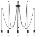 Edison 5  SL.0371  lampa wisząca podwieszana czarna  Sollux lighting
