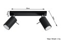 Ring 2  SL.0092  lampa sufitowa regulowana czarna  Sollux lighting