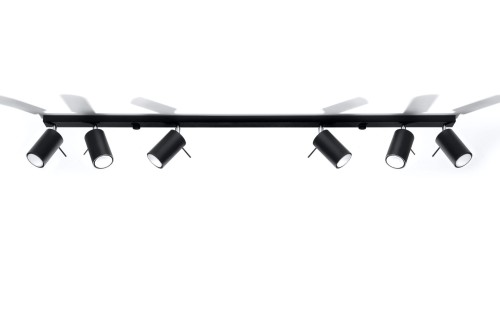 Ring 6L SL.0334 lampa sufitowa regulowana czarna Sollux lighting