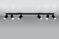 Ring 6L  SL.0334  lampa sufitowa regulowana czarna  Sollux lighting