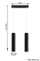 Lagos 2  SL.0328  lampa wisząca czarna  Sollux lighting