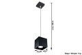 Quad 1  SL.0060  lampa wisząca czarna  Sollux lighting