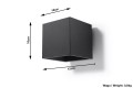 Quad 1  SL.0057  kinkiet czarny  Sollux lighting