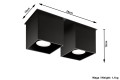 Quad 2  SL.0063  oprawa sufitowa czarna  Sollux lighting
