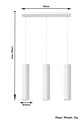 Lagos 3  SL.0325  lampa wisząca biała  Sollux lighting