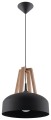 Casco SL.0390  lampa wisząca czarna/naturalne drewno  Sollux lighting