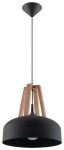 Casco SL.0390  lampa wisząca czarna/naturalne drewno  Sollux lighting