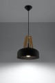 Casco SL.0390  lampa wisząca czarna/naturalne drewno  Sollux lighting