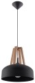 Casco SL.0390  lampa wisząca czarna/naturalne drewno  Sollux lighting