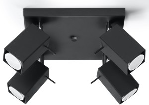 Merida 4  SL.0102  oprawa sufitowa regulowana czarna  Sollux lighting