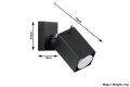 Merida 1  SL.0099  kinkiet regulowany czarny  Sollux lighting