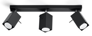 Merida 3  SL.0101  oprawa sufitowa regulowana czarna  Sollux lighting