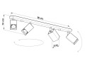 Merida 4L  SL.0459  oprawa sufitowa regulowana czarna  Sollux lighting