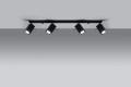 Merida 4L  SL.0459  oprawa sufitowa regulowana czarna  Sollux lighting