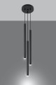 Pastelo 3P  SL.0471  lampa wisząca czarna  Sollux lighting