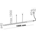 Lampa wisząca led THIN TUBE asymmetry 150 LED   50582   AQFORM