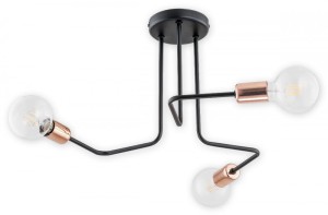 Pixi  O2743 W3 CZA lampa sufitowa czarny mat/miedź Lemir
