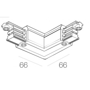 Łącznik kątowy 90 st. do szyny trójfazowej XTS 35-3 biały zewnętrzny GLOBAL - NORDIC