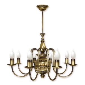 Lampa wisząca  Kandelabr żyrandol 8 - punktowy - patyna 194/W8 LEMIR