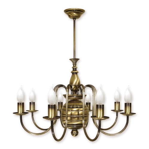 Lampa wisząca  Kandelabr żyrandol 8 - punktowy - patyna 194/W8 LEMIR