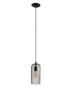 ROCCAMENA  49644  lampa wisząca czarno-miedziana  EGLO