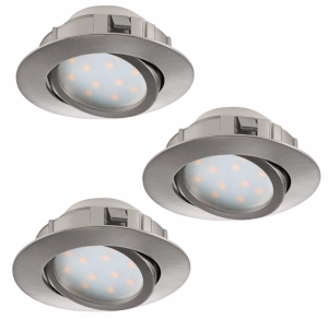 PINEDA 95853 OPRAWY DO ZABUDOWY NIKIEL MAT REGULOWANE LED 3SZT.   EGLO