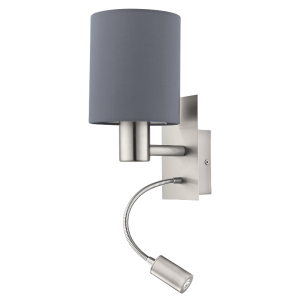 Pasteri  96479  kinkiet led z wyłącznikiem szary Eglo