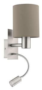 Pasteri  96478 kinkiet led z wyłącznikiem szaro-brązowy Eglo